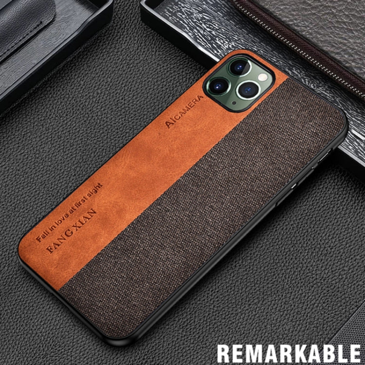 For iPhone 12 mini Shockproof Hot-pressed Splicing PU + Cloth Protective Case