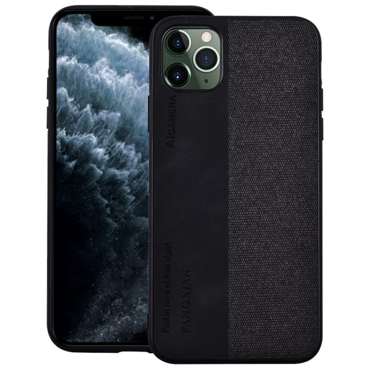 For iPhone 12 mini Shockproof Hot-pressed Splicing PU + Cloth Protective Case