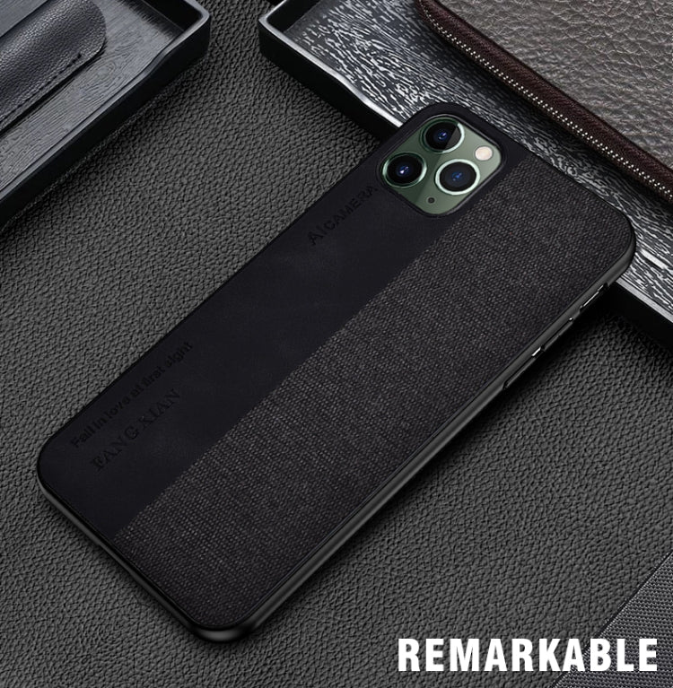 For iPhone 12 mini Shockproof Hot-pressed Splicing PU + Cloth Protective Case