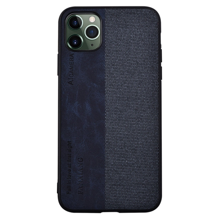 For iPhone 12 Pro Max Shockproof Hot-pressed Splicing PU + Cloth Protective Case