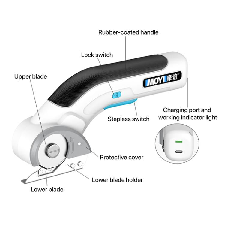 MOYI Portable Household Type-C Rechargeable Electric Scissors - Single Blade