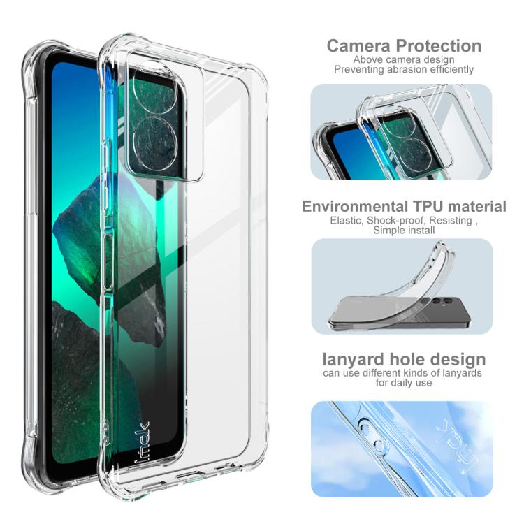 For HMD Key 4G / Aura 2 4G / Arc 4G imak Shockproof Airbag TPU Phone Case - Transparent