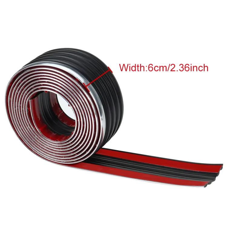 Car Thickened Self-adhesive Side Anti-collision Strip - Black Silver Edge