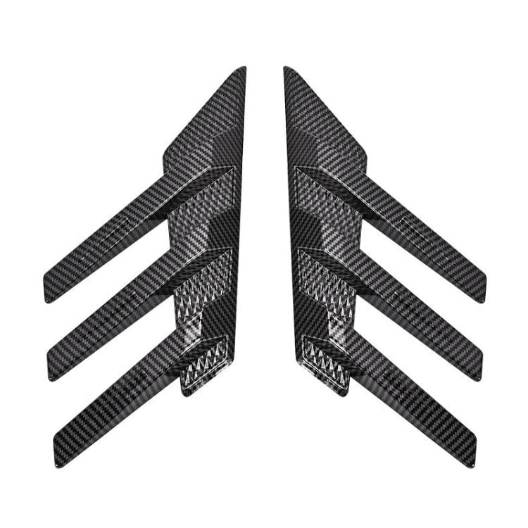 1 Pair Car Rear Windshield Air Cent Shark Fin Decorative Sticker, Carbon Pattern