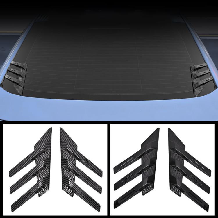 1 Pair Car Rear Windshield Air Cent Shark Fin Decorative Sticker, Bright Black