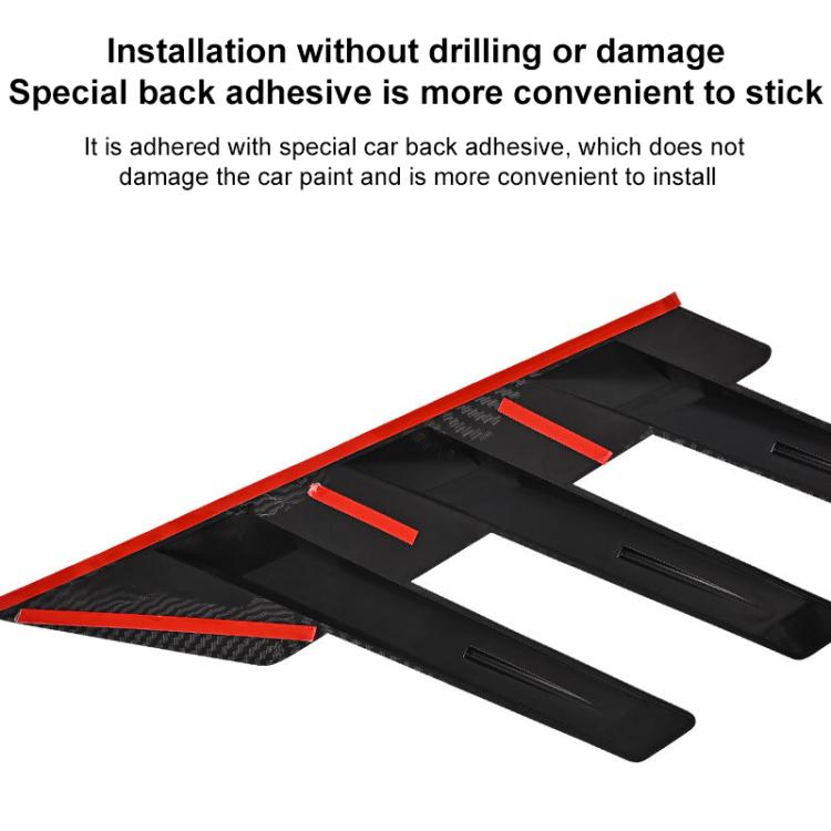 1 Pair Car Rear Windshield Air Cent Shark Fin Decorative Sticker, Bright Black