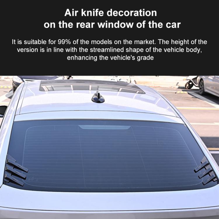 1 Pair Car Rear Windshield Air Cent Shark Fin Decorative Sticker, Bright Black