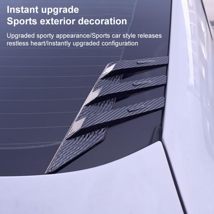 1 Pair Car Rear Windshield Air Cent Shark Fin Decorative Sticker, Bright Black
