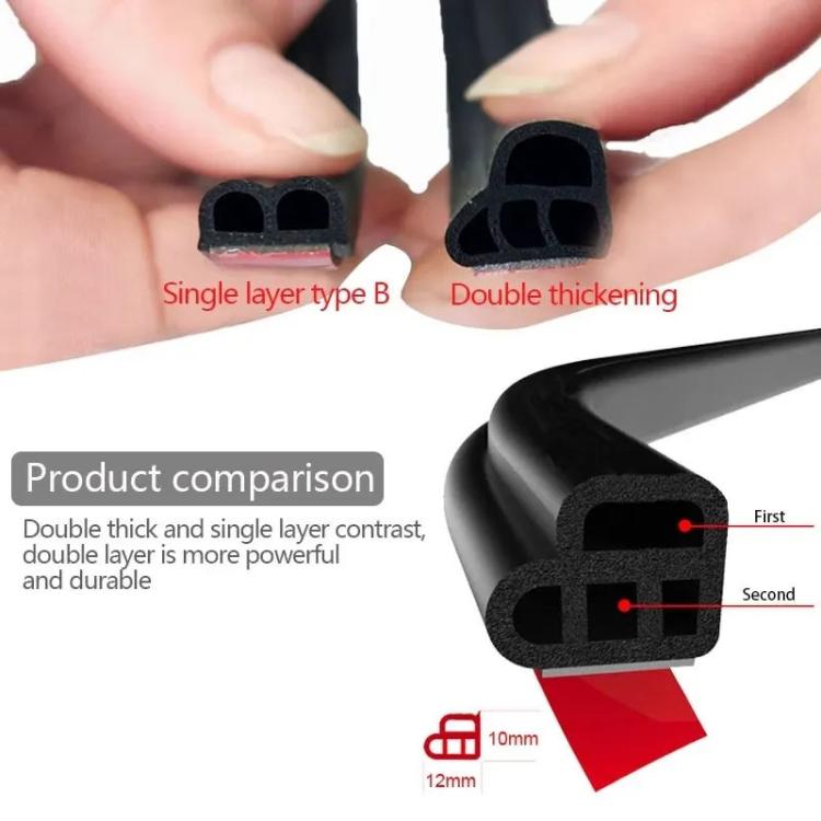L Type 10m Car Rubber Seal Strip - Black