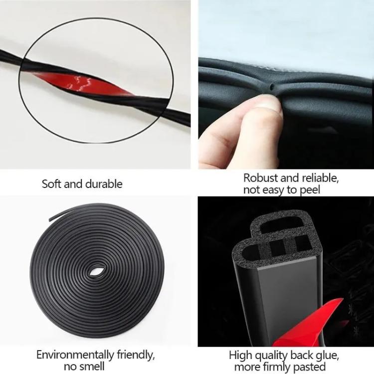 L Type 10m Car Rubber Seal Strip - Black
