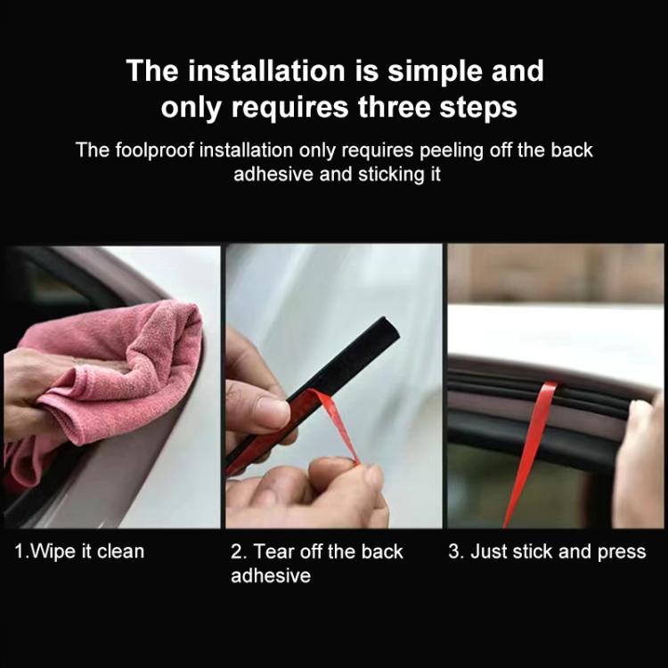 L Type 10m Car Rubber Seal Strip - Black