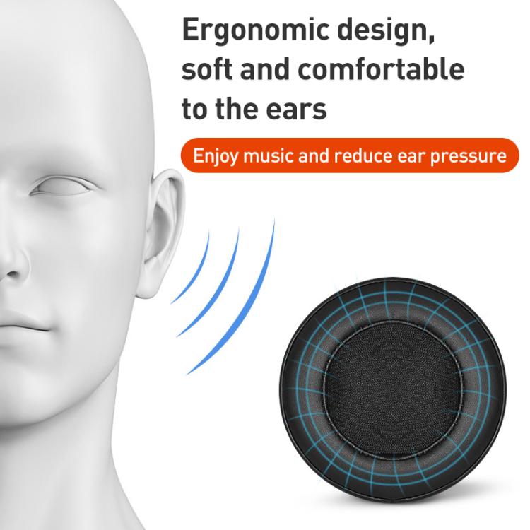2pcs Protein Leather Earphone Replacement Earpads Pads For Beyerdynamic DT240 Pro - Black