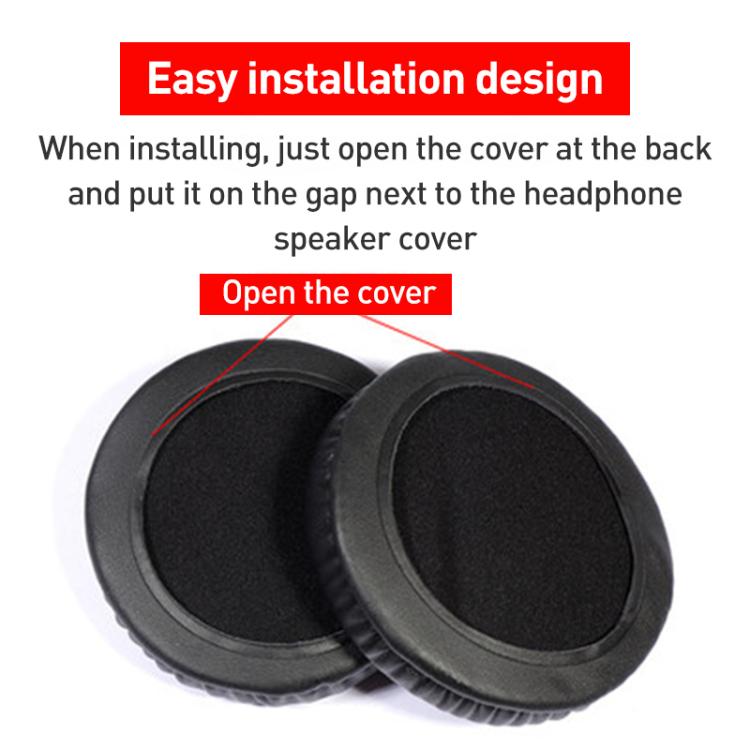 2pcs Protein Leather Earphone Replacement Earpads Pads For Beyerdynamic DT240 Pro - Black