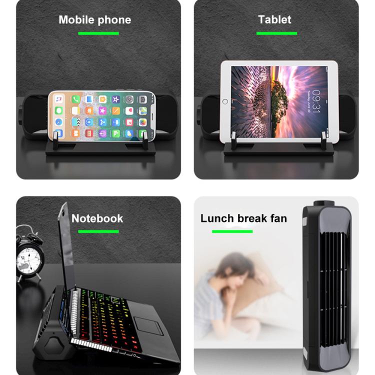 NUOXI X1 Mobile Phone Tablet Laptop Turbine Radiator Cooling Base Rack - Black