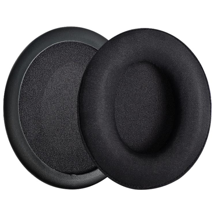 2pcs Ice Silk Cloth Splicing Earphone Replacement Earpads Pads For HyperX Cloud 1 / I / 2 / II / 3 - Black