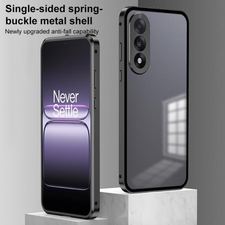 For OnePlus Ace 5 Racing Snap Buckle Single-sided Metal Frame Frosted Phone Case