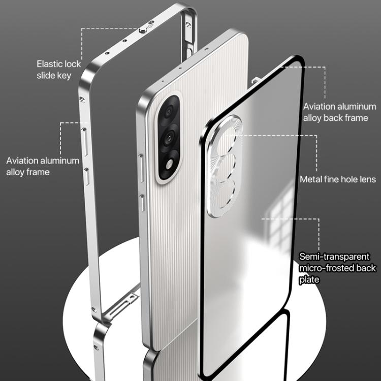 For OnePlus Ace 5 Ultra / Nord 5 Snap Buckle Single-sided Metal Frame Frosted Phone Case