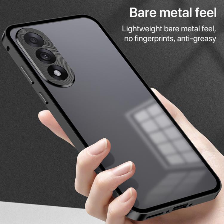 For OnePlus Ace 5 Ultra / Nord 5 Snap Buckle Single-sided Metal Frame Frosted Phone Case
