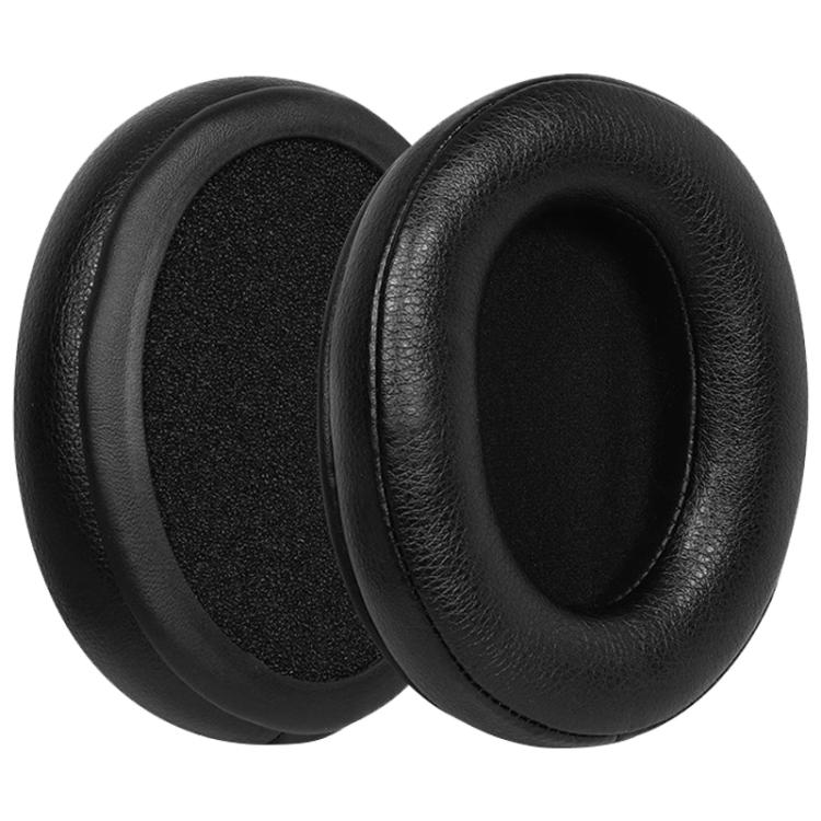 2pcs Litchi Pattern Splicing Earphone Replacement Earpads Pads For HyperX Cloud 1 / I / 2 / II / 3 - Black