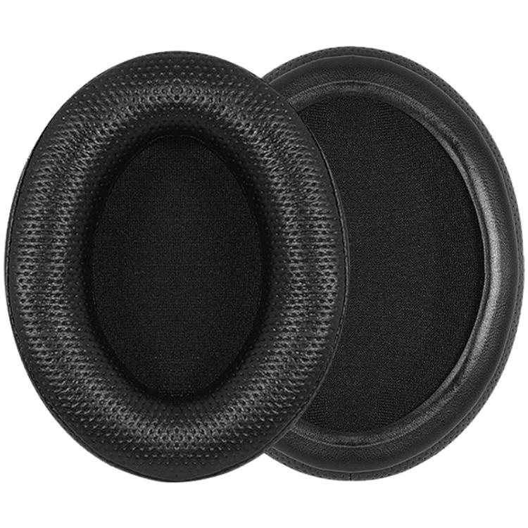 2pcs Protein Leather Punching Splicing Earphone Replacement Earpads Pads For HyperX Cloud 1 / I / 2 / II / 3 - Black