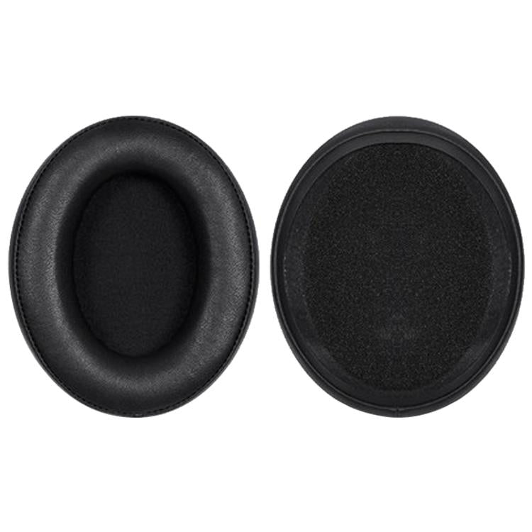 2pcs Protein Leather Splicing Hot Pressing Thickening Earphone Replacement Earpads Pads For HyperX Cloud 1 / I / 2 / II / 3 - Black