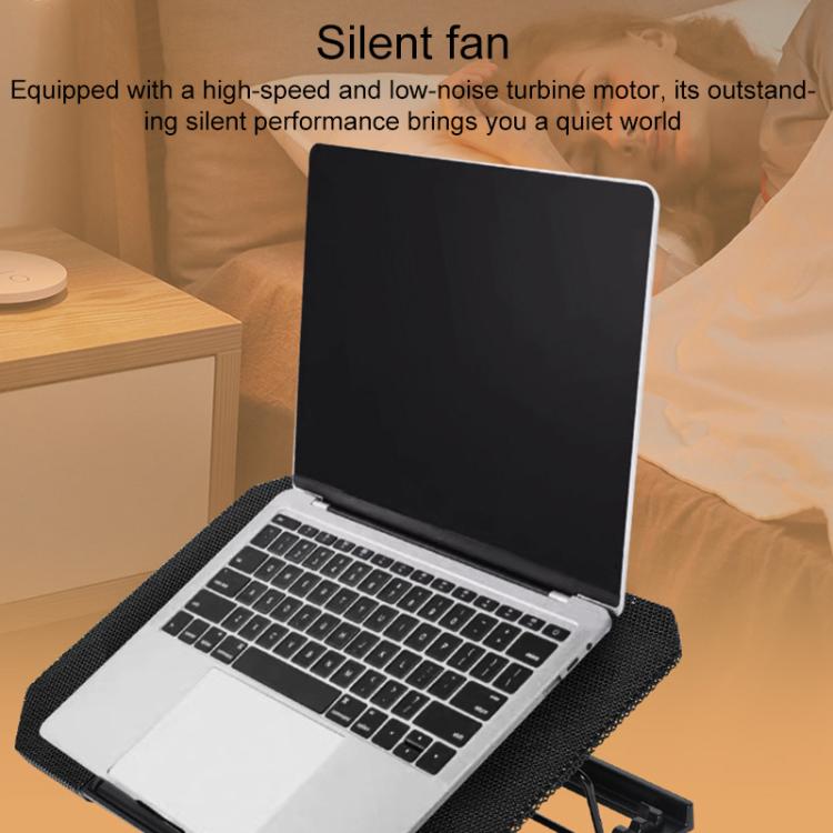 NUOXI 4-Speed Adjustable 8-Core Large Fan Laptop Cooler - Black
