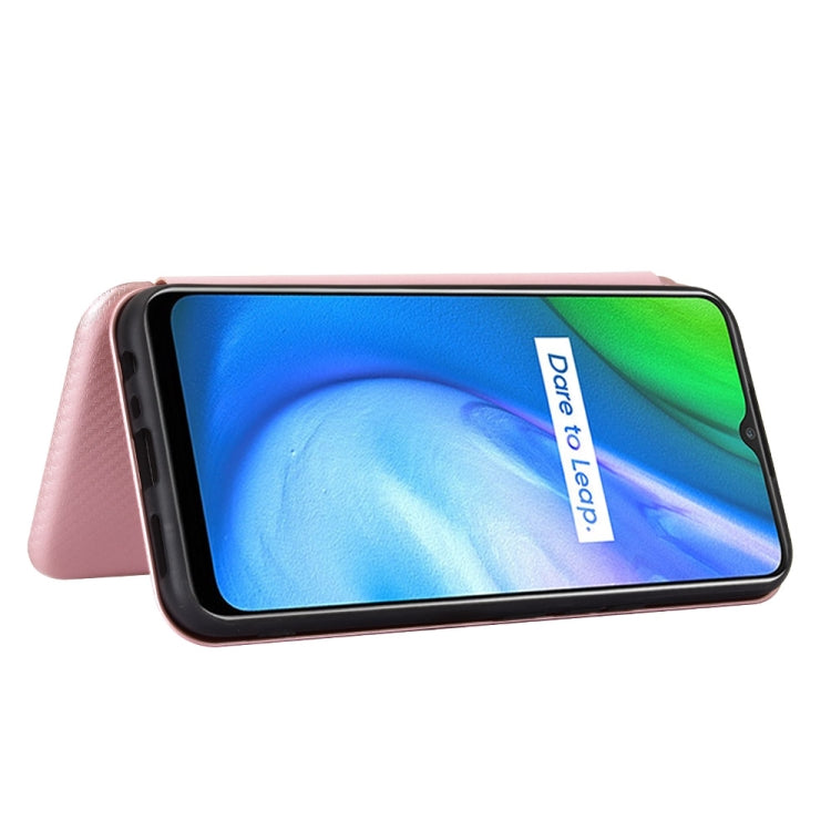 For OPPO Realme V3 Carbon Fiber Texture Horizontal Flip TPU + PC + PU Leather Case with Card Slot