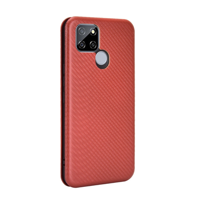 For OPPO Realme V3 Carbon Fiber Texture Horizontal Flip TPU + PC + PU Leather Case with Card Slot