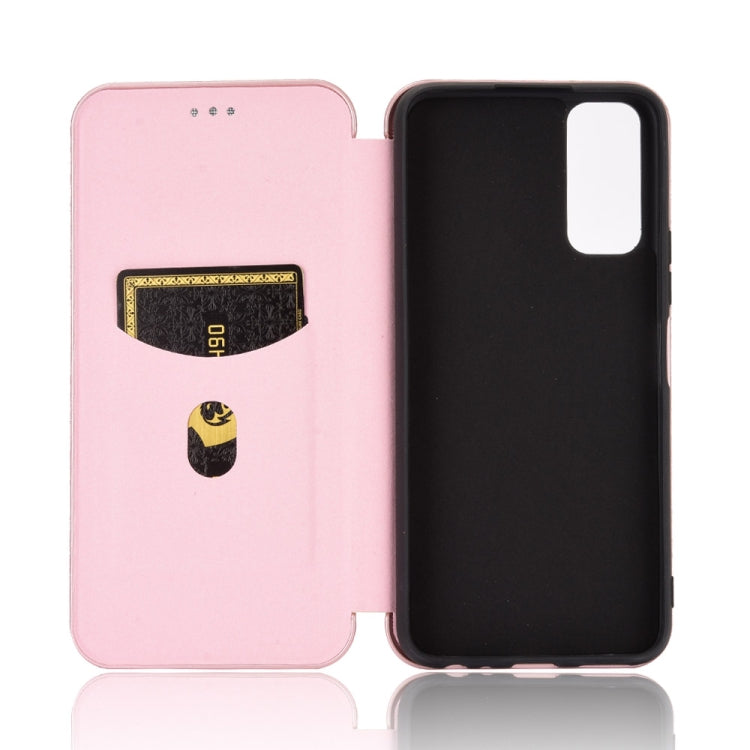 For Vivo Y20 / Y20i (Indian) Carbon Fiber Texture Horizontal Flip TPU + PC + PU Leather Case with Card Slot