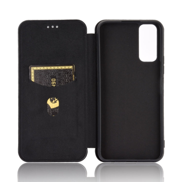 For Vivo Y20 / Y20i (Indian) Carbon Fiber Texture Horizontal Flip TPU + PC + PU Leather Case with Card Slot