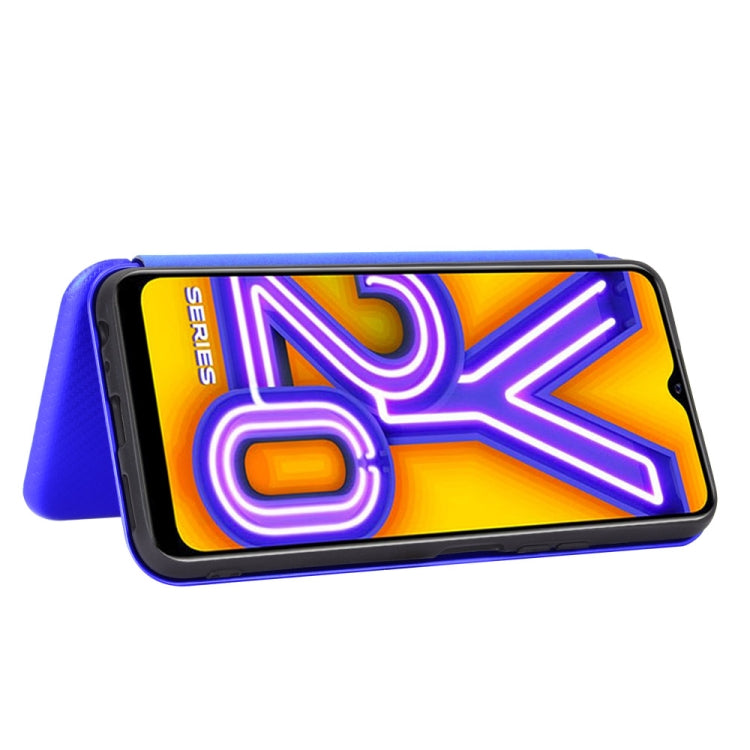 For Vivo Y20 / Y20i (Indian) Carbon Fiber Texture Horizontal Flip TPU + PC + PU Leather Case with Card Slot