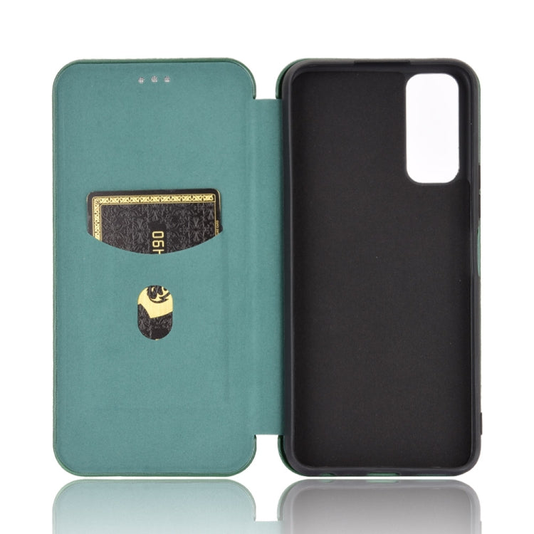 For Vivo Y20 / Y20i (Indian) Carbon Fiber Texture Horizontal Flip TPU + PC + PU Leather Case with Card Slot