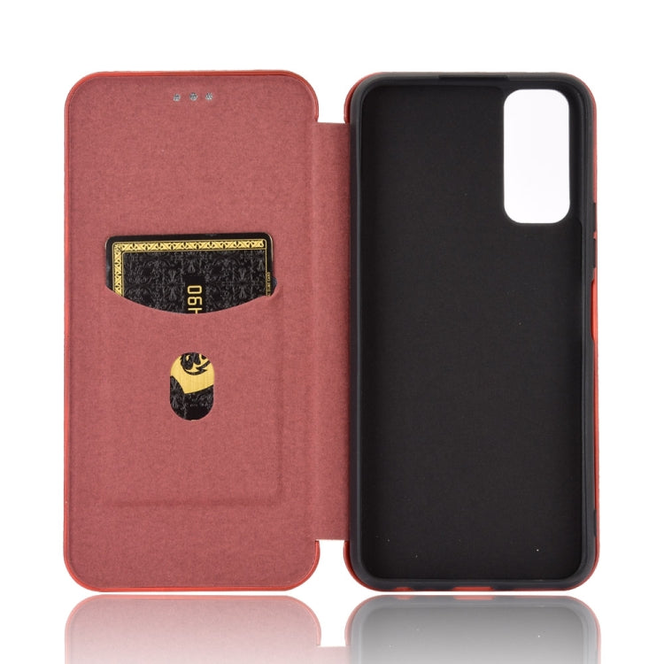 For Vivo Y20 / Y20i (Indian) Carbon Fiber Texture Horizontal Flip TPU + PC + PU Leather Case with Card Slot