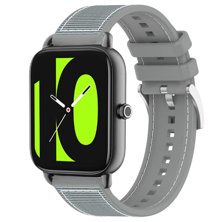 20mm For Xiaomi Haylou RS4 Plus LS11 / LS12 xDfind Hybrid Nylon Braid Silicone Watch Band