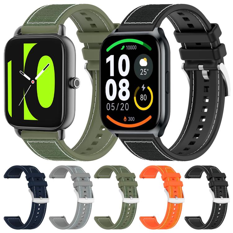 20mm For Xiaomi Haylou RS4 Plus LS11 / LS12 xDfind Hybrid Nylon Braid Silicone Watch Band