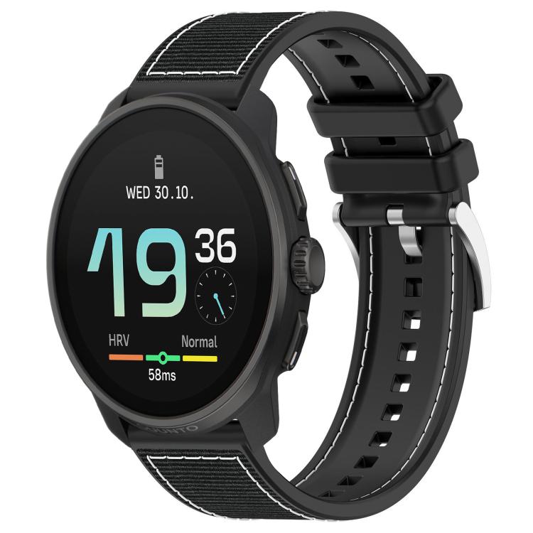 22mm For Suunto Race S / Race / 9 Peak xDfind Hybrid Nylon Braid Silicone Watch Band