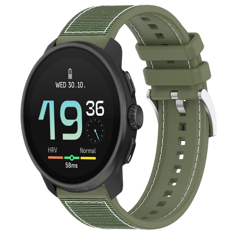 22mm For Suunto Race S / Race / 9 Peak xDfind Hybrid Nylon Braid Silicone Watch Band