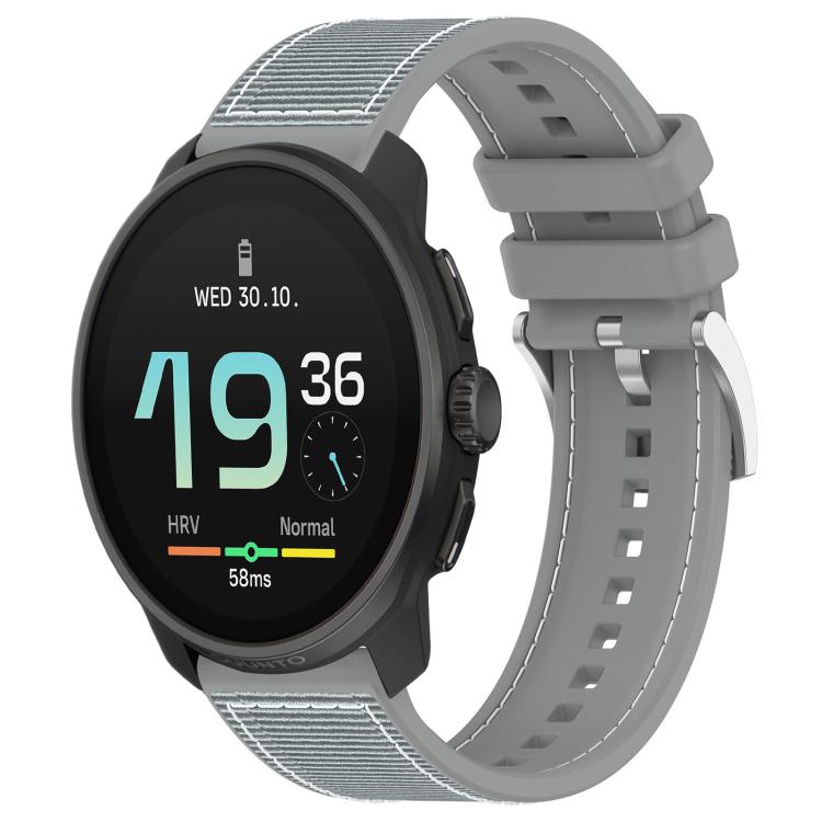 22mm For Suunto Race S / Race / 9 Peak xDfind Hybrid Nylon Braid Silicone Watch Band