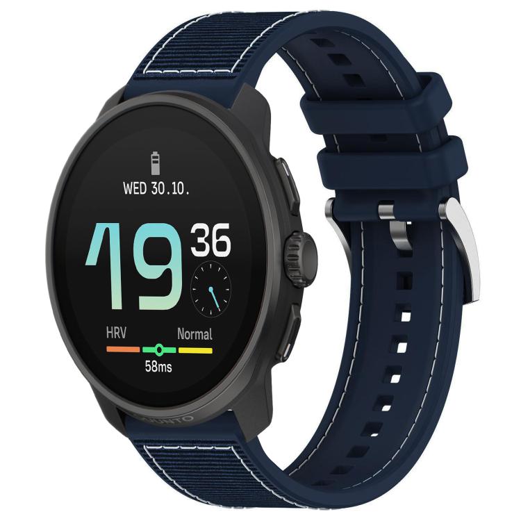 22mm For Suunto Race S / Race / 9 Peak xDfind Hybrid Nylon Braid Silicone Watch Band