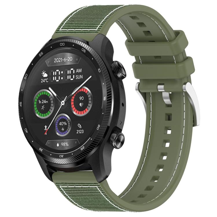 22mm For Ticwatch Pro X / Pro 3 / Pro xDfind Hybrid Nylon Braid Silicone Watch Band