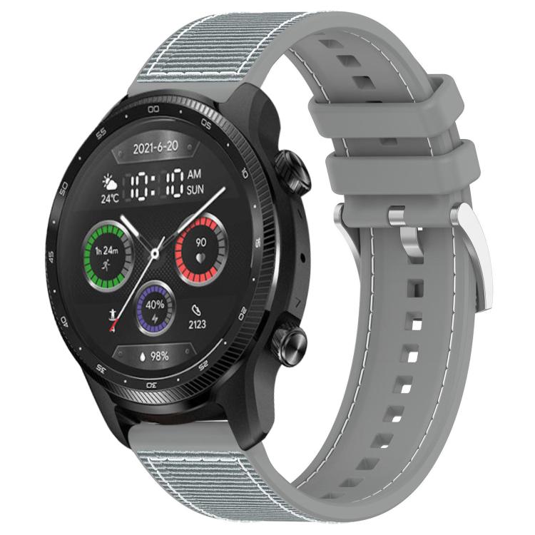 22mm For Ticwatch Pro X / Pro 3 / Pro xDfind Hybrid Nylon Braid Silicone Watch Band