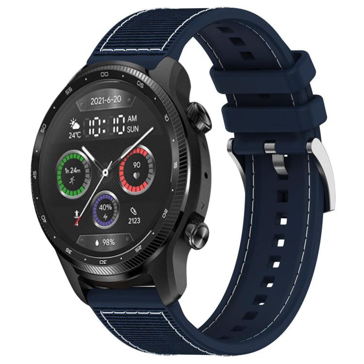22mm For Ticwatch Pro X / Pro 3 / Pro xDfind Hybrid Nylon Braid Silicone Watch Band