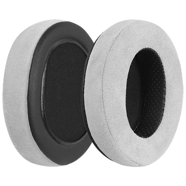 2pcs Suede Splicing Earphone Replacement Earpads Pads For HyperX Cloud 1 / I / 2 / II / 3 - Grey