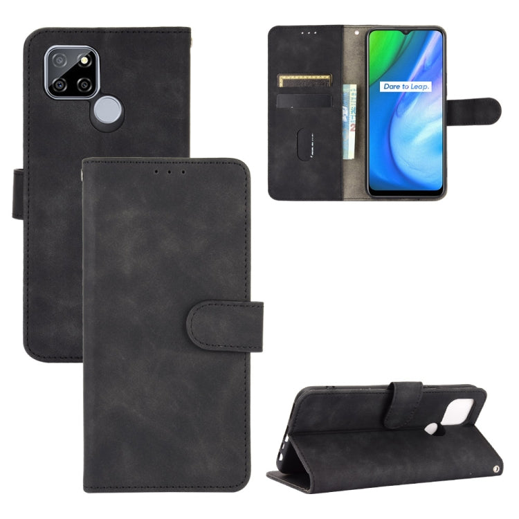 For OPPO Realme V3 Solid Color Skin Feel Magnetic Buckle Horizontal Flip Calf Texture PU Leather Case with Holder & Card Slots & Wallet