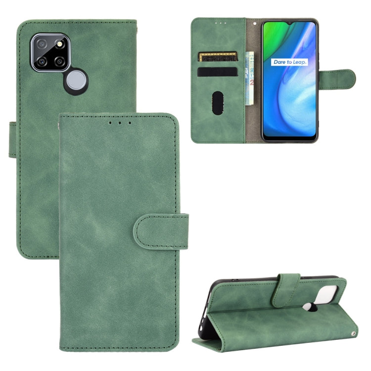 For OPPO Realme V3 Solid Color Skin Feel Magnetic Buckle Horizontal Flip Calf Texture PU Leather Case with Holder & Card Slots & Wallet