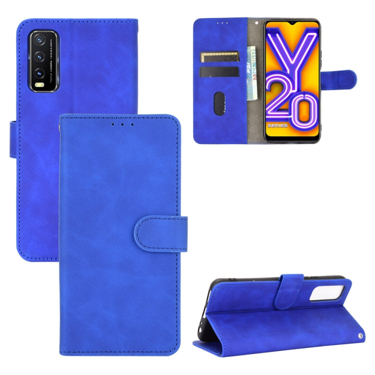 For Vivo Y20 / Y20i (Indian) Solid Color Skin Feel Magnetic Buckle Horizontal Flip Calf Texture PU Leather Case with Holder & Card Slots & Wallet