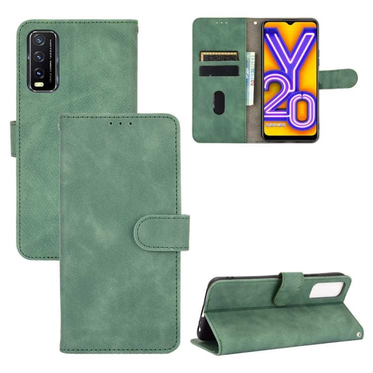For Vivo Y20 / Y20i (Indian) Solid Color Skin Feel Magnetic Buckle Horizontal Flip Calf Texture PU Leather Case with Holder & Card Slots & Wallet