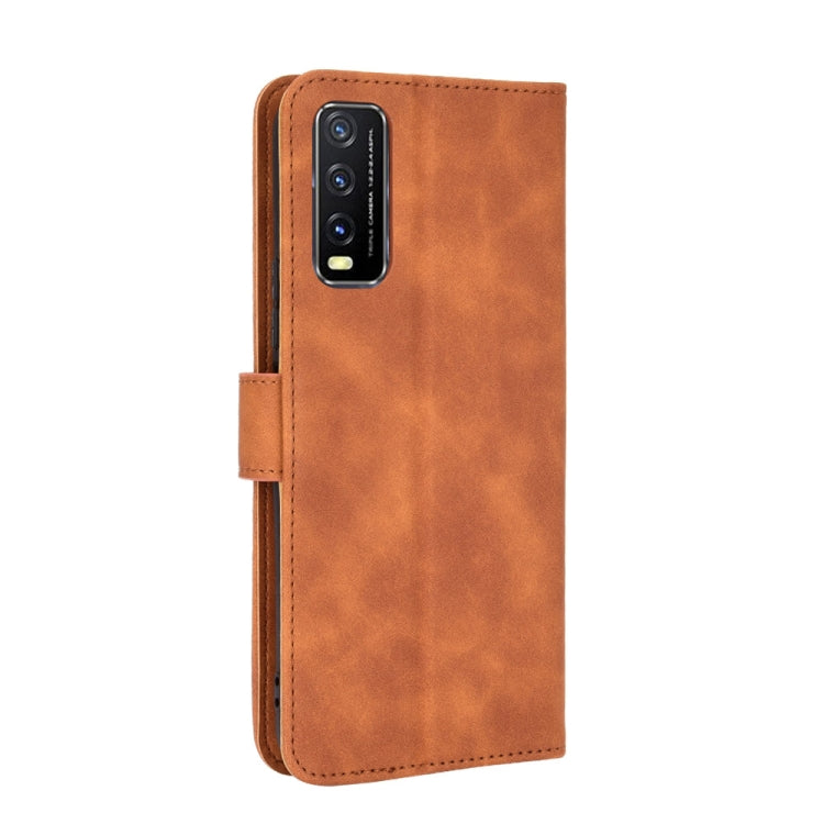 For Vivo Y20 / Y20i (Indian) Solid Color Skin Feel Magnetic Buckle Horizontal Flip Calf Texture PU Leather Case with Holder & Card Slots & Wallet