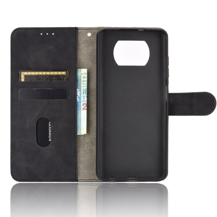 For Xiaomi Poco X3 NFC Solid Color Skin Feel Magnetic Buckle Horizontal Flip Calf Texture PU Leather Case with Holder & Card Slots & Wallet