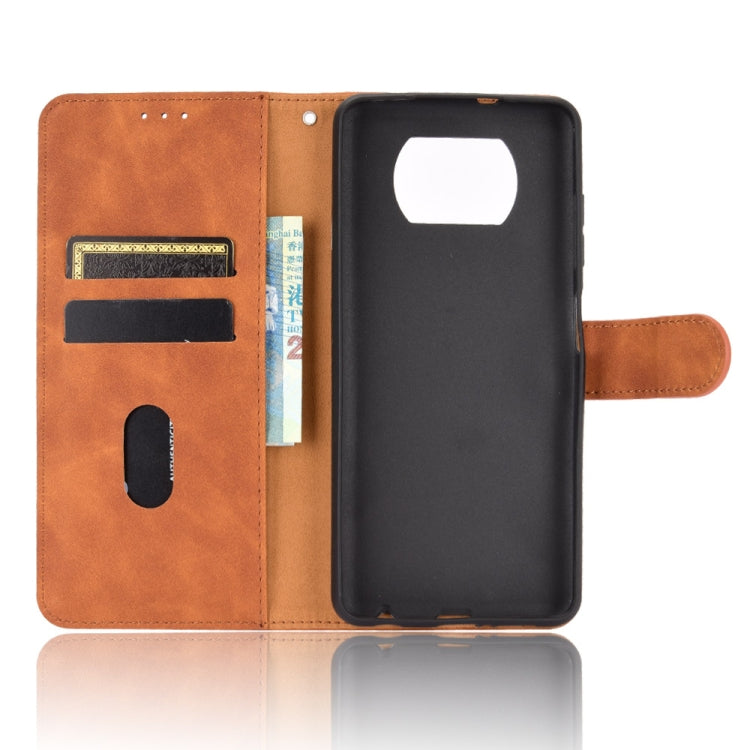 For Xiaomi Poco X3 NFC Solid Color Skin Feel Magnetic Buckle Horizontal Flip Calf Texture PU Leather Case with Holder & Card Slots & Wallet